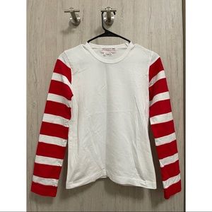CDG girls Stripe Long Sleeve Tee Size Small